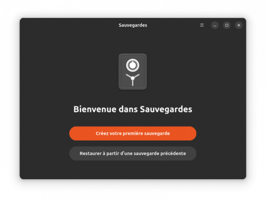 Écran de bienvenue