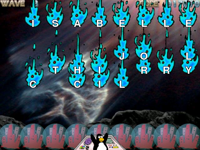 Image du jeux en pleine écran Tux typing 2