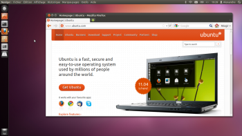 L'interface par défaut d'Ubuntu 11.10 est Unity, portée pour le nouvel environnement GNOME 3.2.