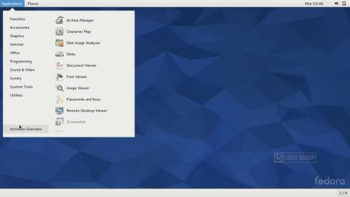 Exemple d'interface GNOME Classique (avec Fedora 22)